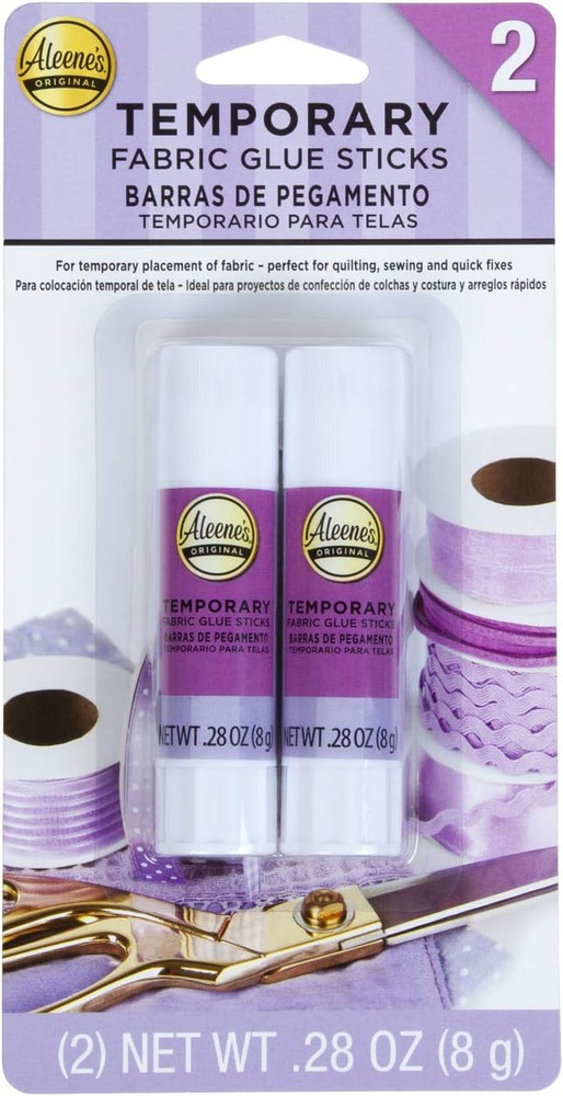 No-Sew Temporary Fabric Glue Sticks, .28Oz 2-Pack