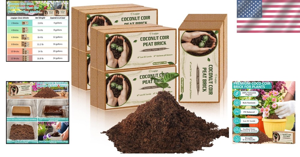 Sustainable Coco Coir Bricks 10pcs