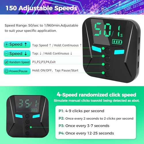 PAWFECTJEE Auto Clicker for iPhone Android, Controller with 2 Click Heads