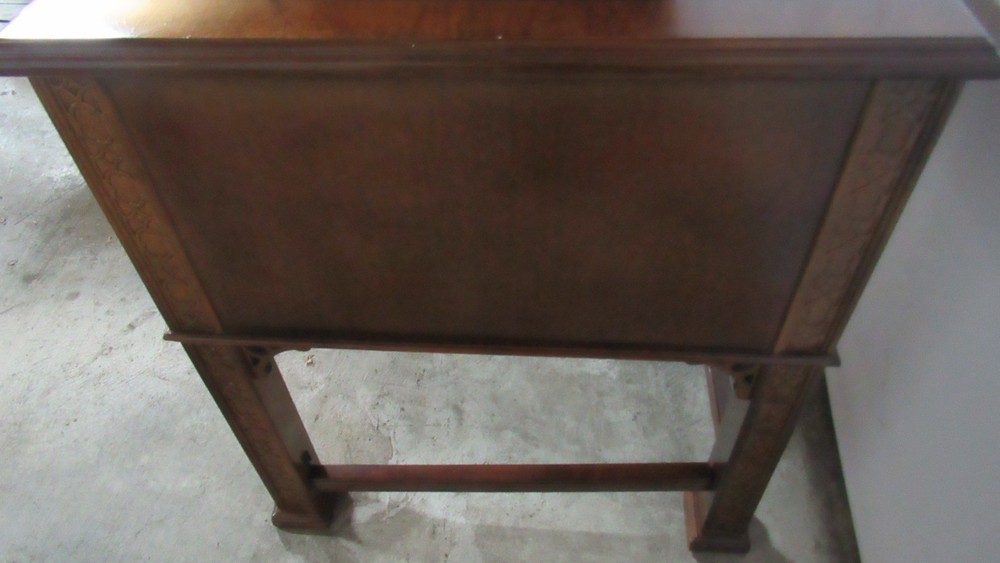Mahogany Executive Desk Chippendale Banded Designer