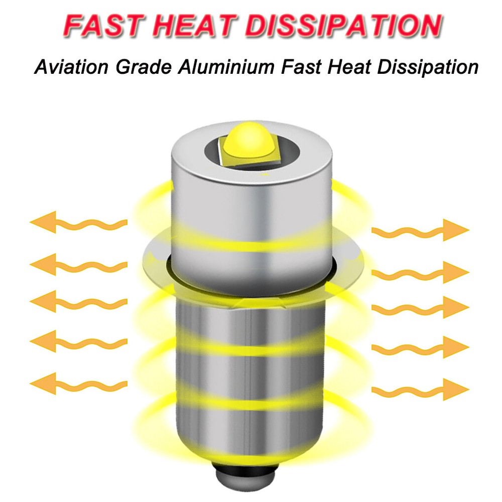 2Pack For MAGLITE Super Bright LED Upgrade Bulb Drop In Replacement 3~6 Cell C/D