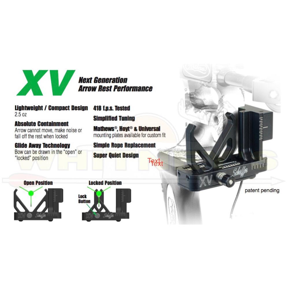 Schaffer XV Universal Rest - Left Hand - Black - XV2020LU