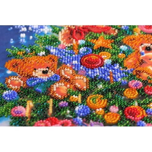 Bead Embroidery Kit Christmas tree Bead stitching DIY Abris Art AB-644