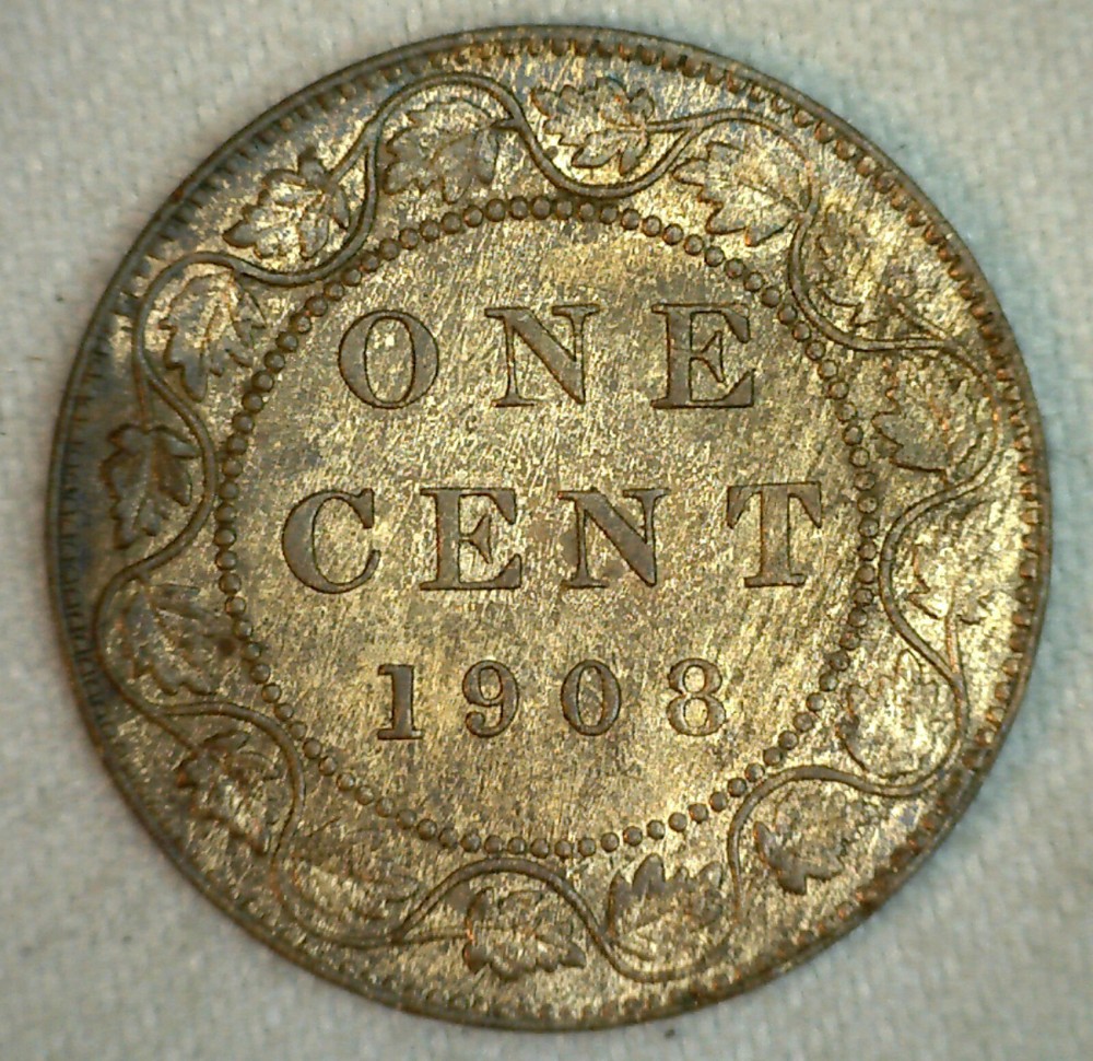 1908 Canada One Cent 1c Bronze Coin Uncirculated