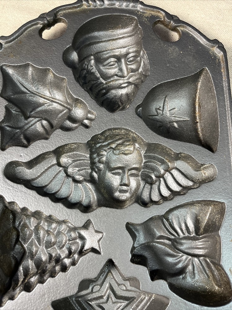 Cast Iron Christmas Cookie Mold - Santa - Tree - Angel and More