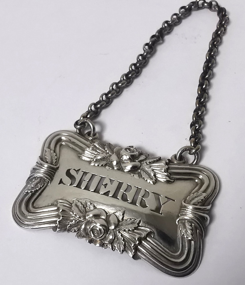 William IV Solid Silver Sherry Wine Label -London 1831