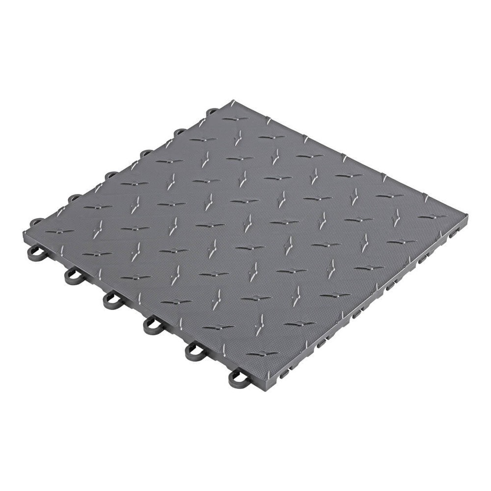 Speedway Tile Motorcycle Garage Floor Mat (Black / Grey)