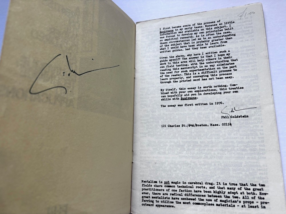 Phil Goldstein Verbal Control 1976 Signed
