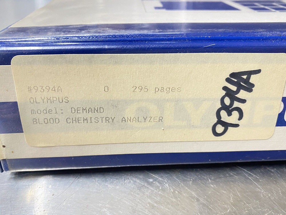 Olympus Demand Blood Chemistry Analyzer - Users Guide / Instructions Manual