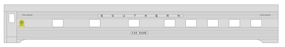 K4 HO Scale Decals Southern Railway Streamlined Passenger Car Black