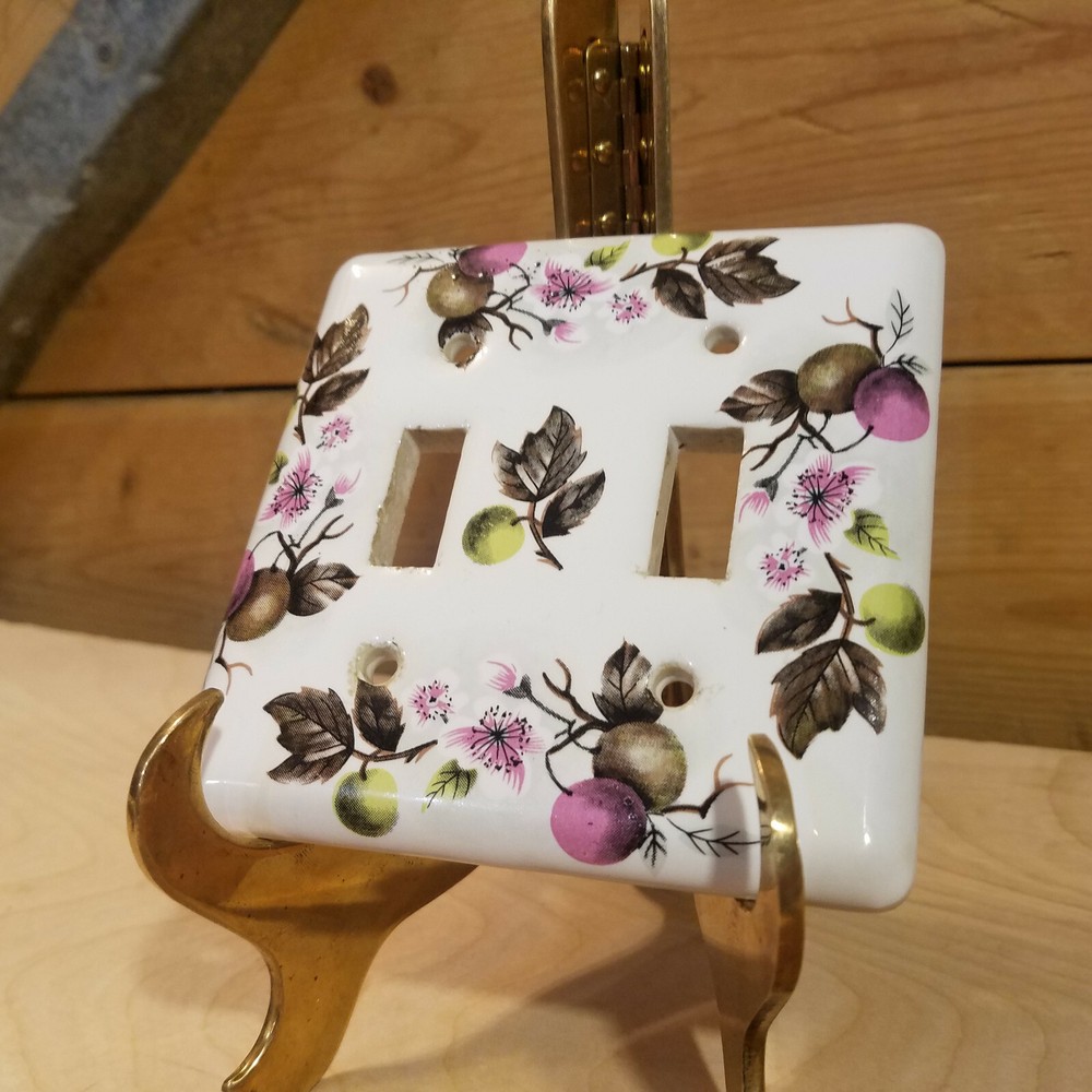 Fruits & Plants on White Ceramic Light Switch Faces Covers - Swanky Barn