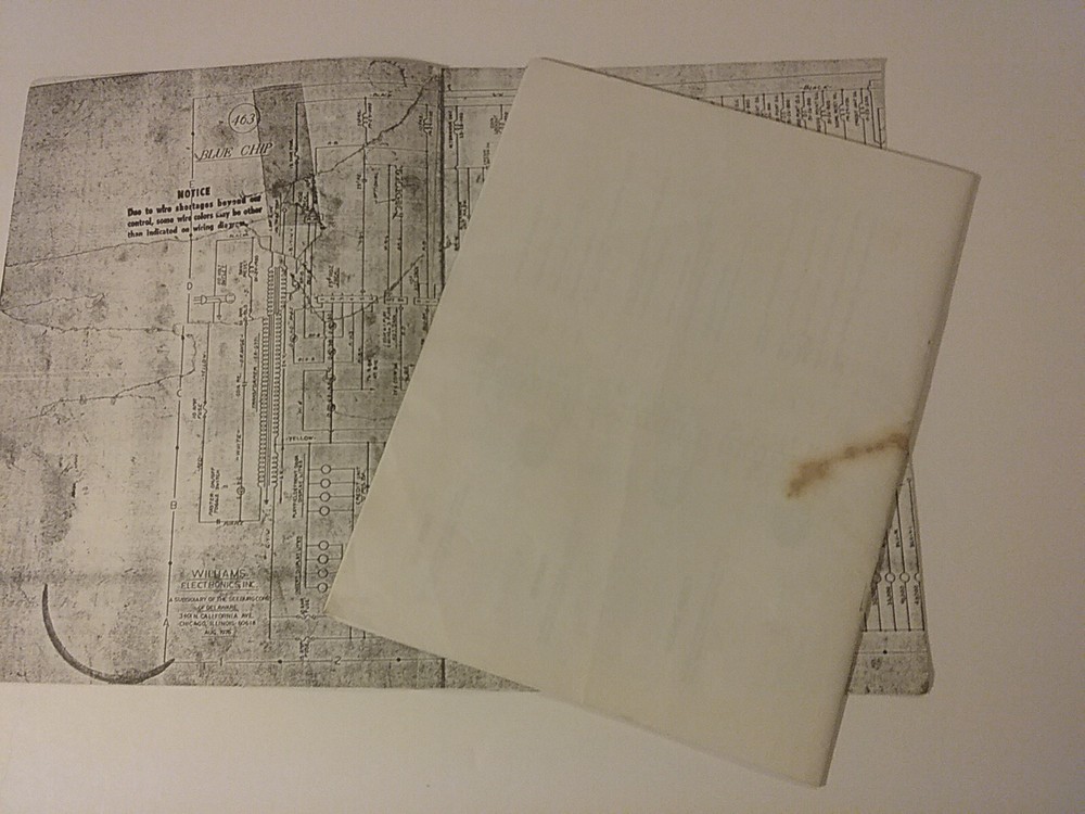 Instructions Manual for Blue Chip Williams Electronics nov. 1976