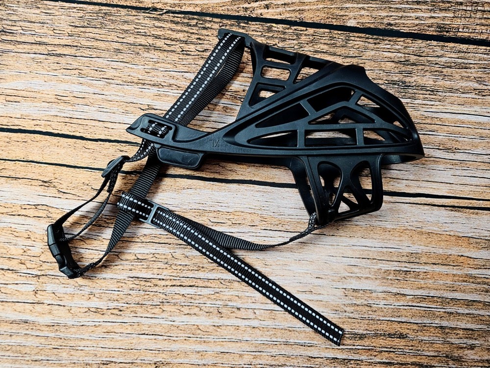Dog Rubber Muzzle Soft Basket Black Size XL Adjustable Nylon Strap EUC