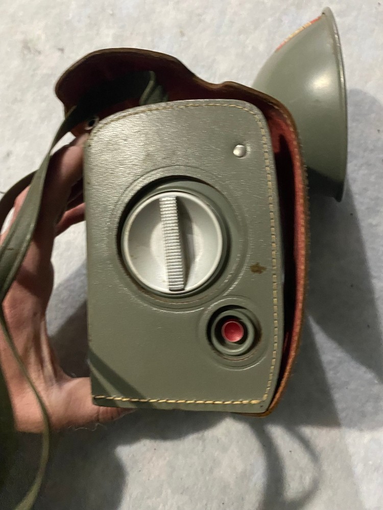Vintage Antique Ansco AnscoFlex 2 Flashlamp Camera With Grey Case & Strap