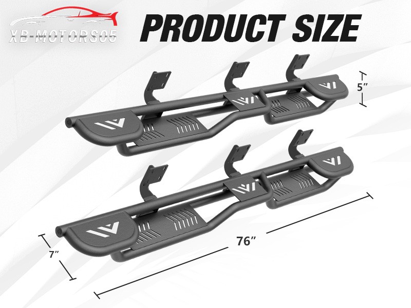 For Ram 1500 Double/ExtendedCab 2002-2008 3- Raised Steps Side Running Boards