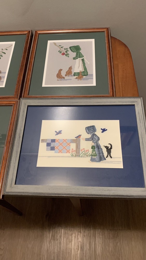 Framed Cross Stitch 4 Pieces