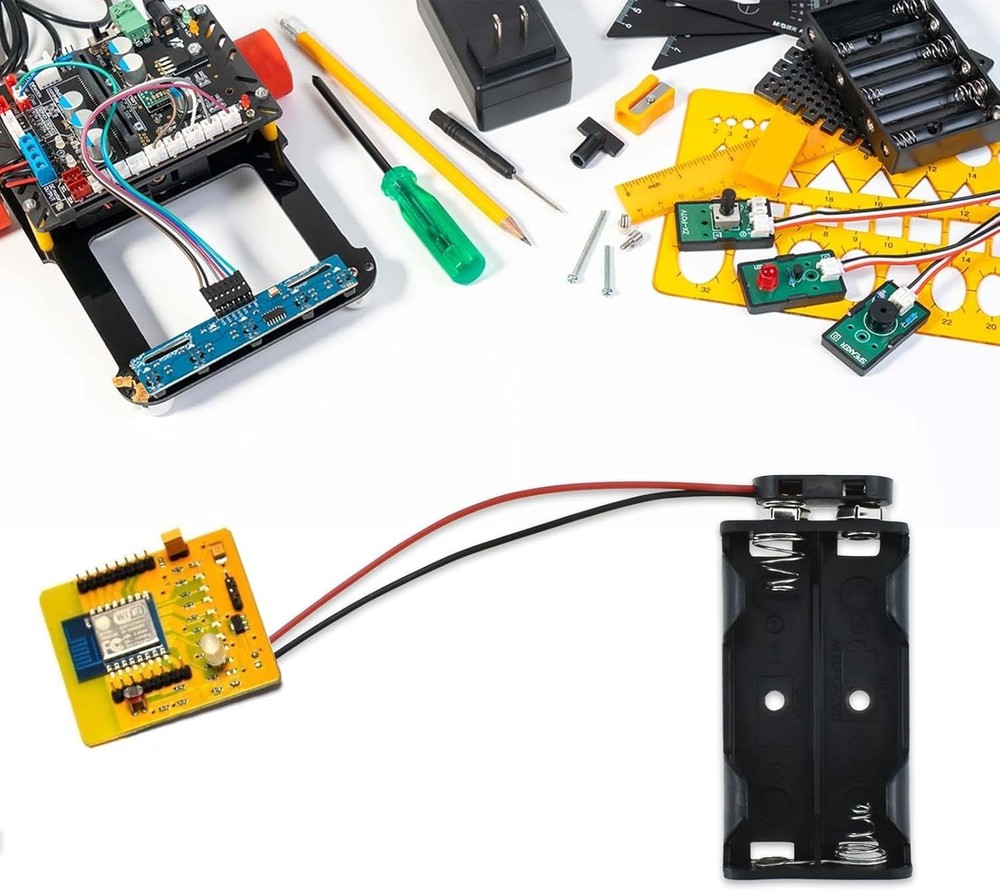 Durable 2X AA Battery Holder with I Type Snap Connector - 3 Volt Power Solution