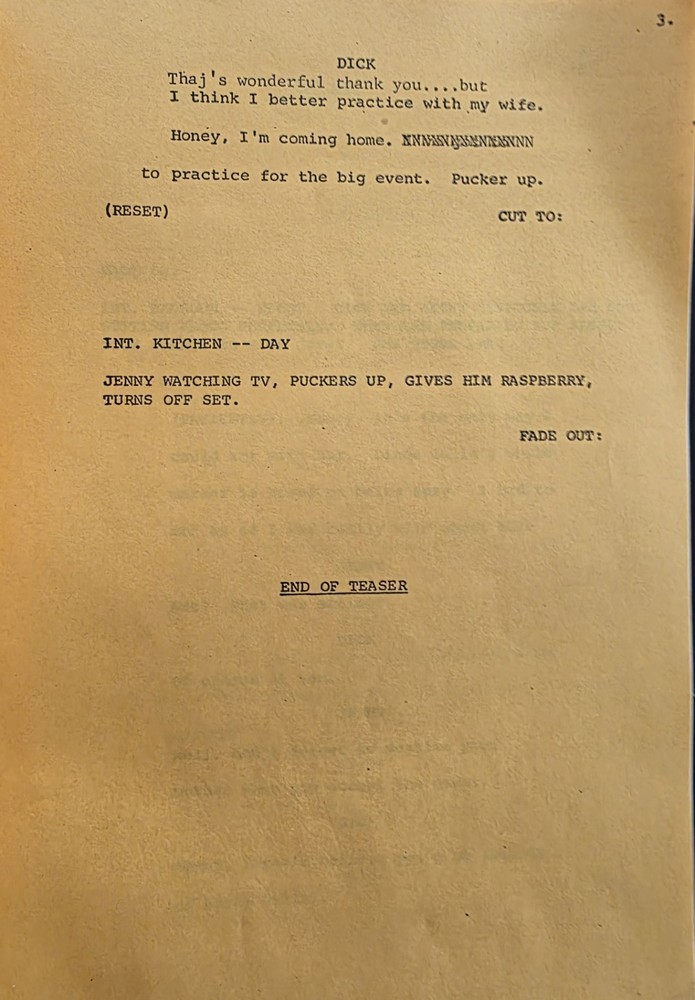Hope Lange's original "Linda' script from "New Dick Van Dyke Show" with notes