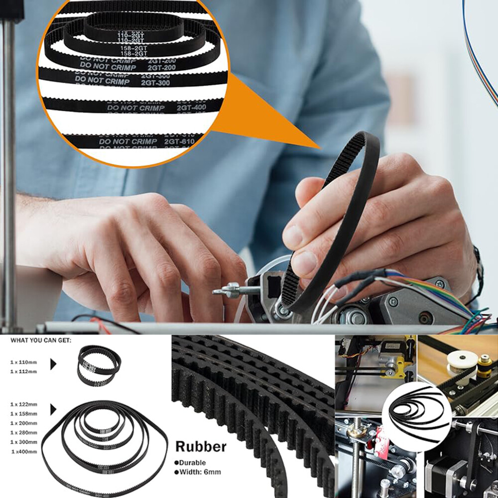 GT2 Closed Loop Timing Belts Width 6mm Pitch 2mm Length 176-228mm for 3D Printer
