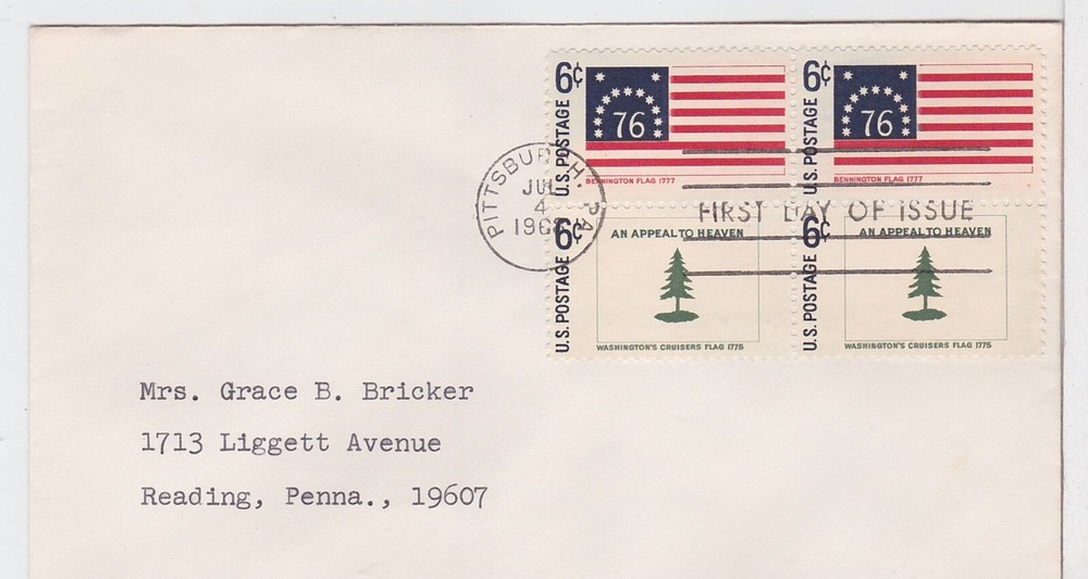 TurtlesTradingPost- Colonial Flags 1968 #1345-46 FDC 5 Covers!