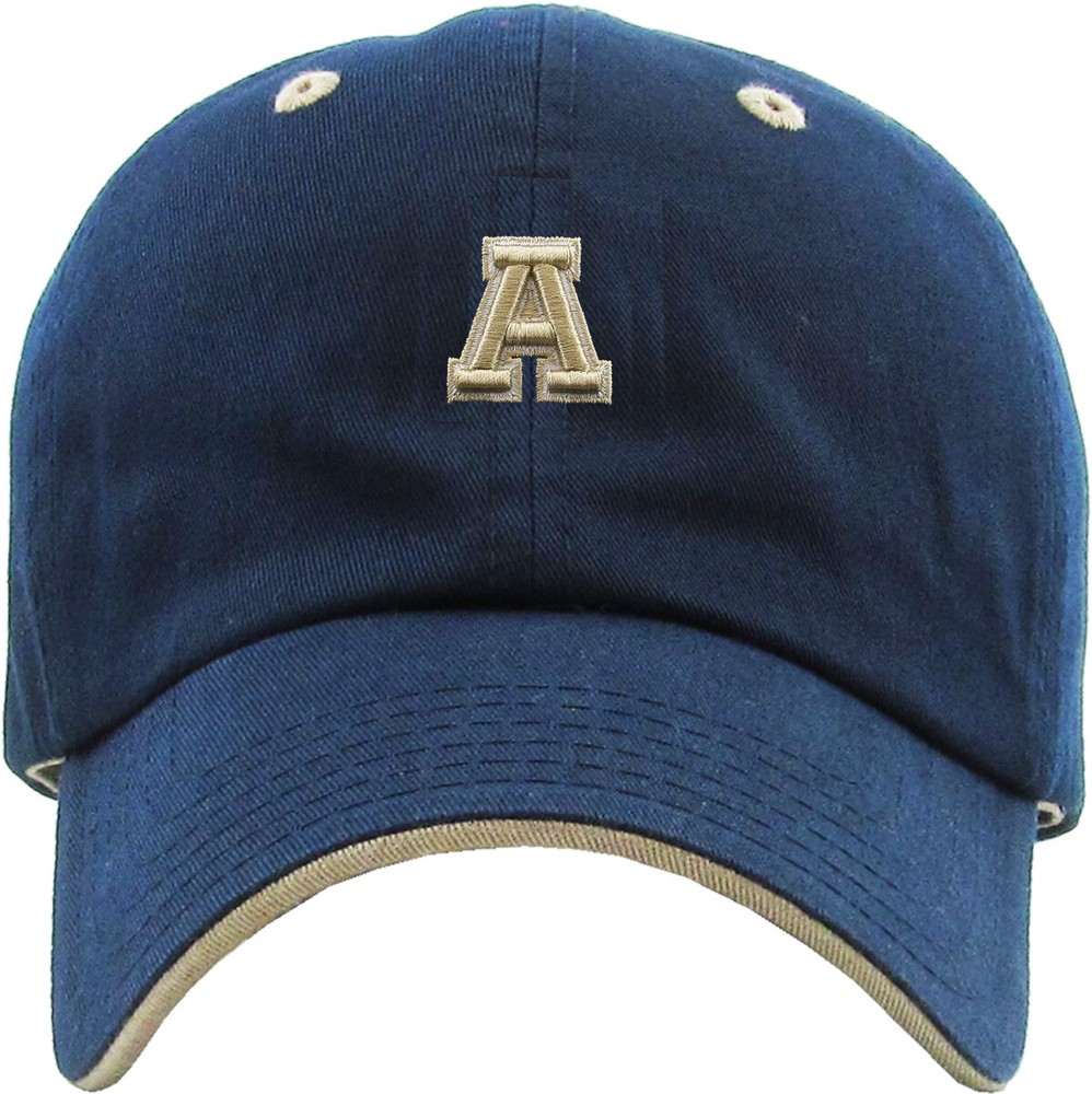 ABC Letter Embroidery INITIAL Navy Dad Hat Baseball Cap Adjustable