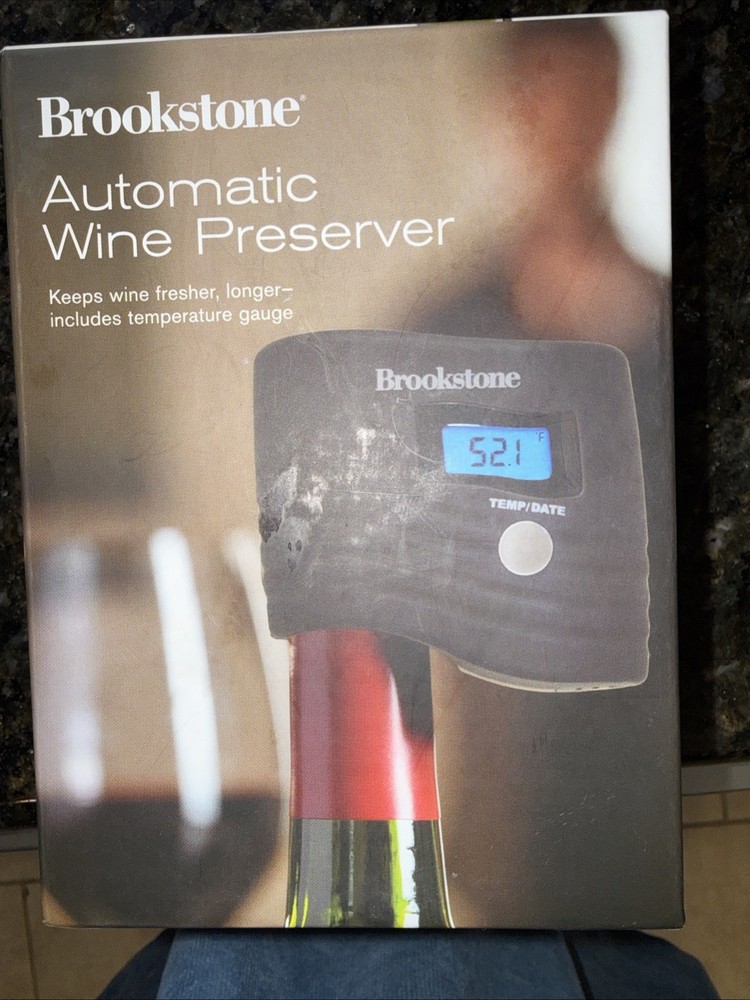 Brand New Brookstone Automatic Wine Preserver includes temperature gauge 710962