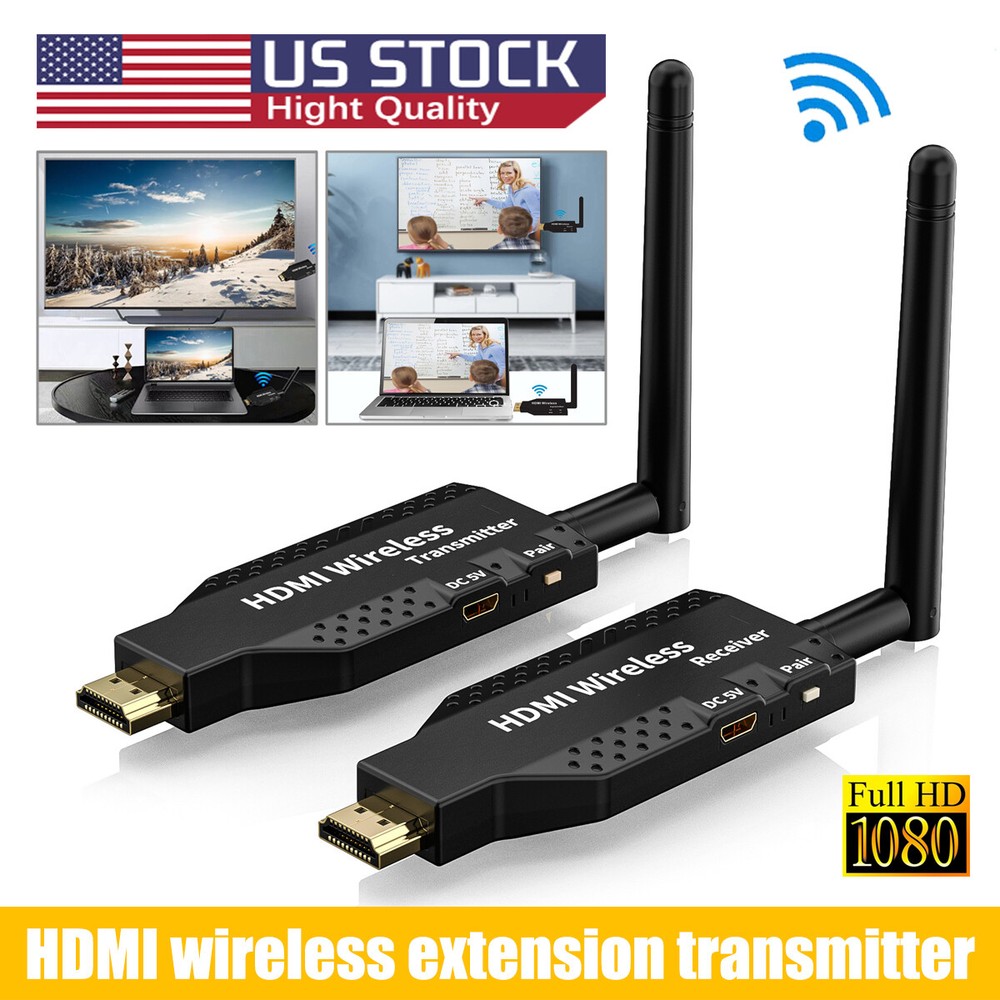 100M Wireless HDMI Video Transmitter & Receiver TV Stick Screen Share Extender #