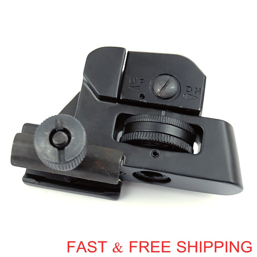 Metal Backup Rear Sight Detachable Compact Adjustment Windage Elevation