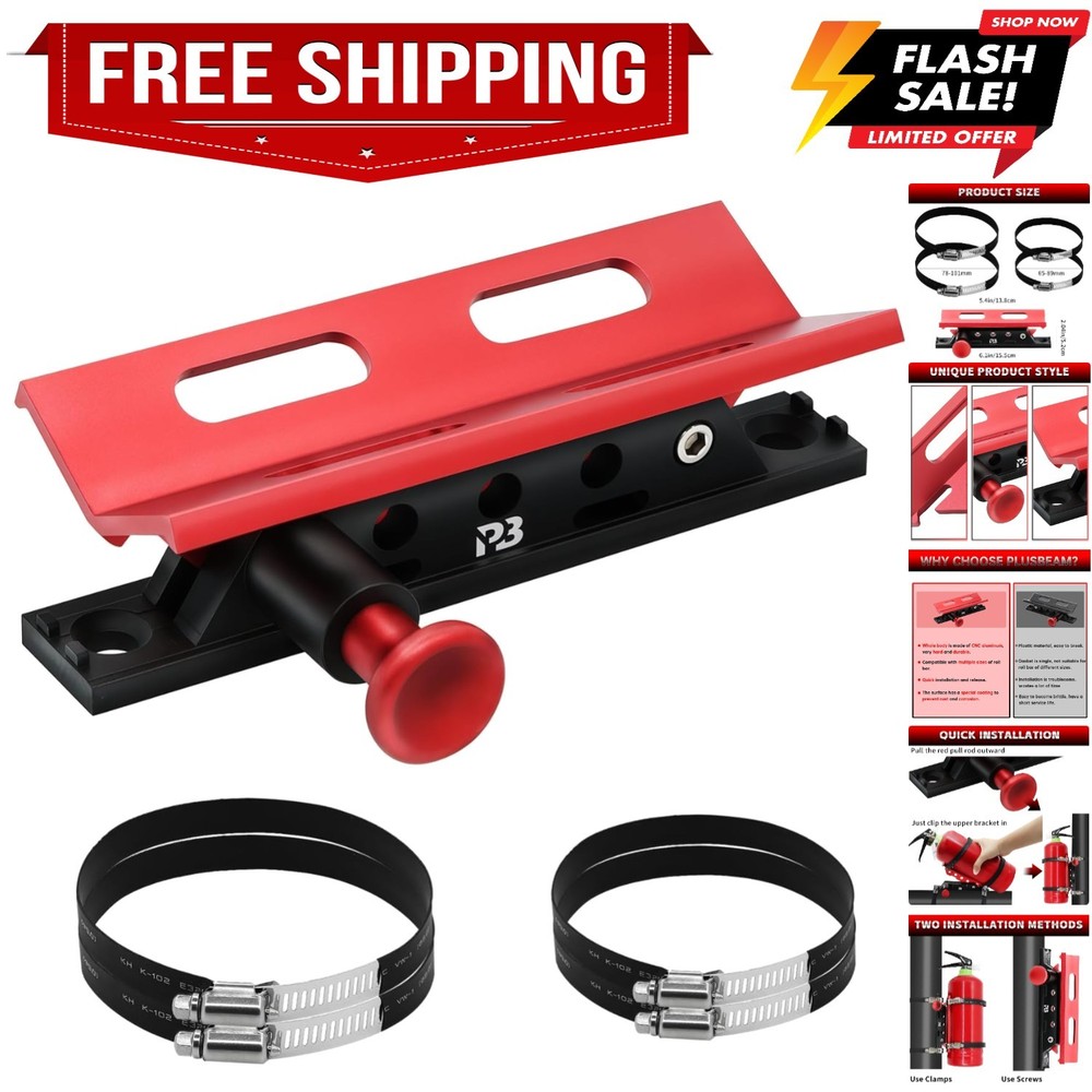 Universal Quick Release Fire Extinguisher Mount, CNC Aluminum Adjustable Roll...