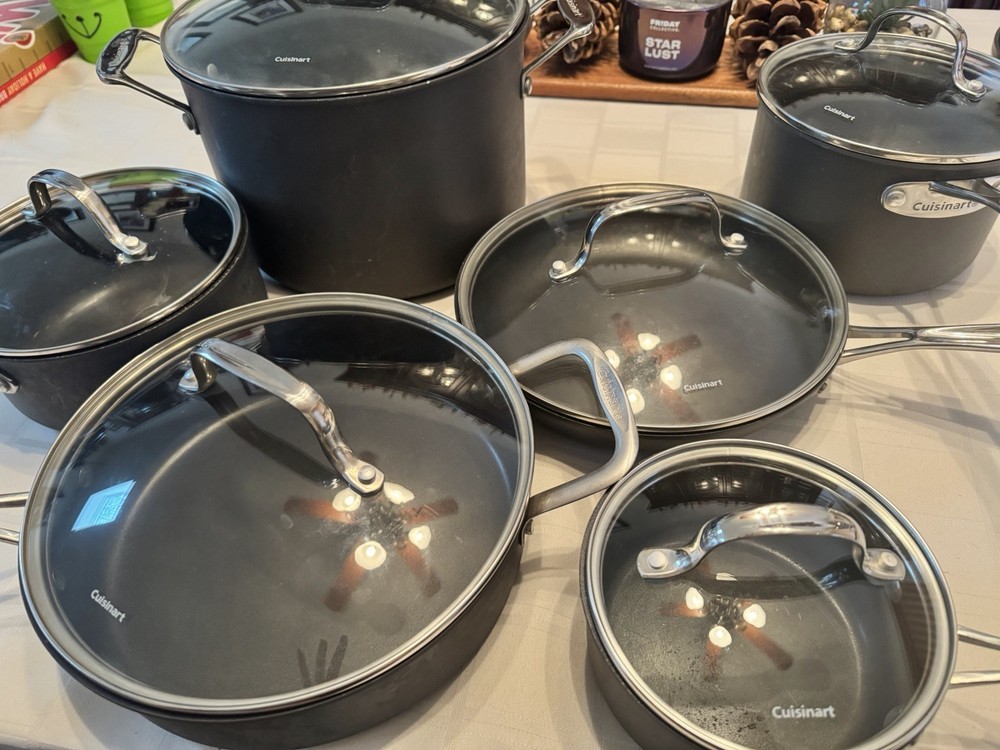 Cuisinart Hard Anodized Nonstick Cookware 12 Piece Set With Lids
