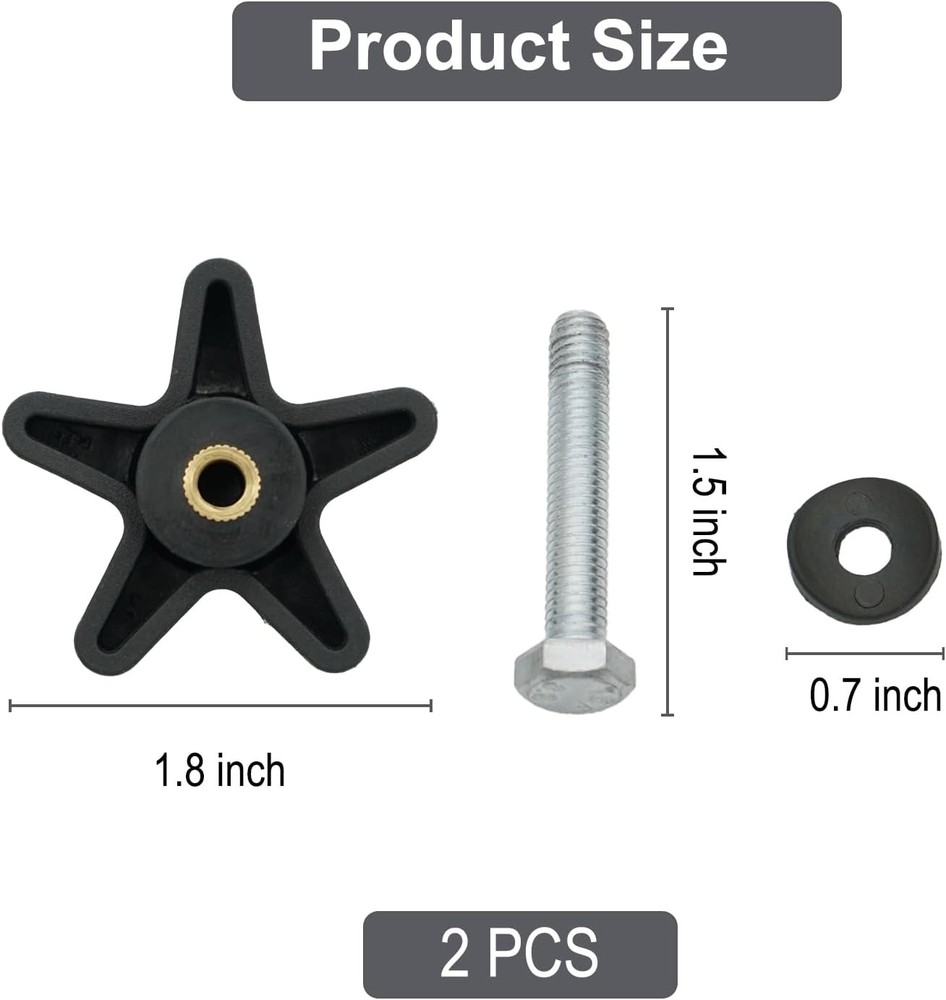 Rollator Walker Replacement Knobs 2 Sets – Universal Adjustable Parts Black