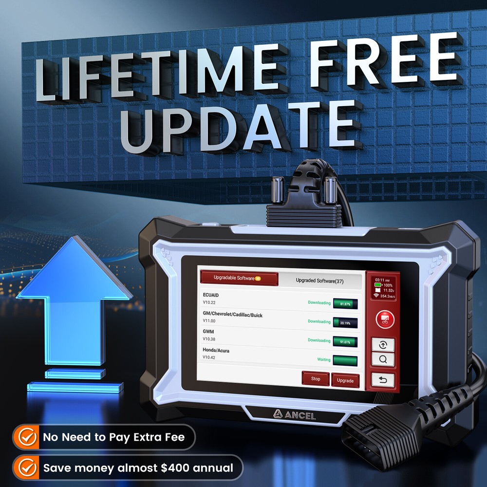 ANCEL DS100 Car Reader OBD2 Scanner Diagnostic Tool Live Data ABS SRS TCM ECM