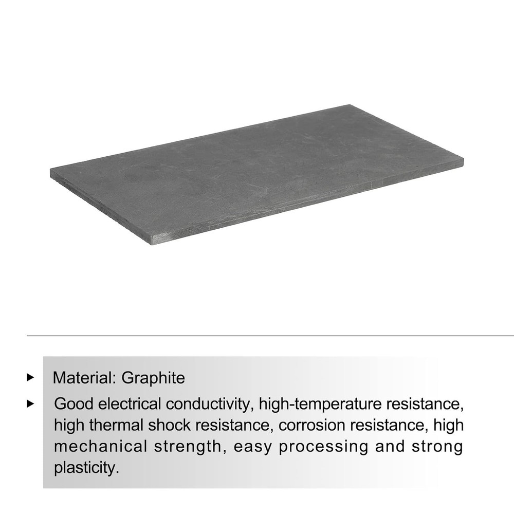 MECCANIXITY Graphite Block Ingot Rectangle 200x100x5mm, black