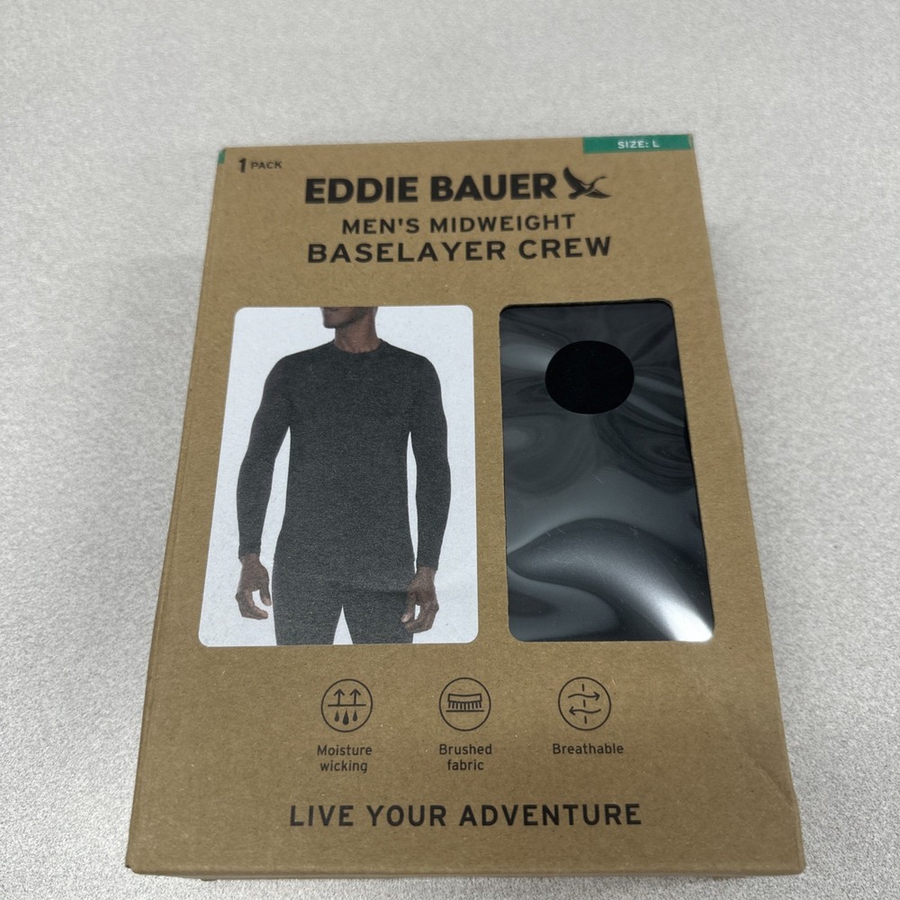 Eddie Bauer Mens Midweight Baselayer Crew Size Large
