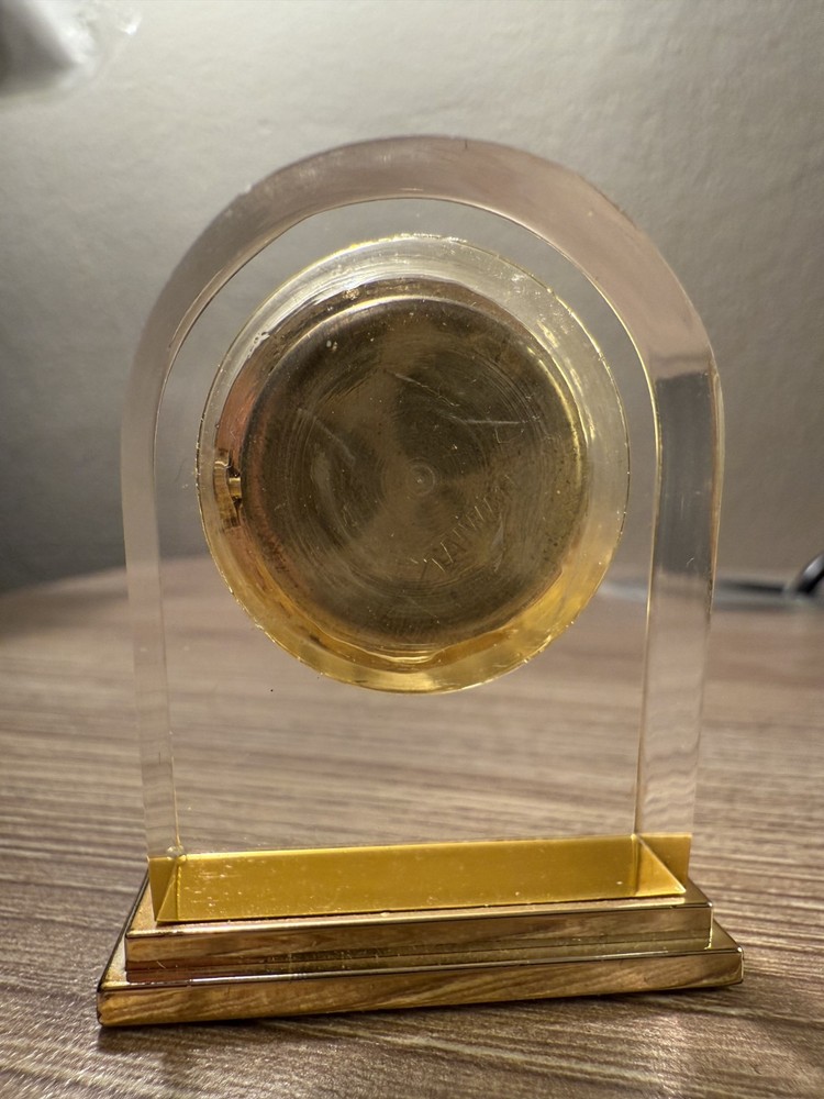 Linden Quartz Crystal Table Clock Gold Tone 2"