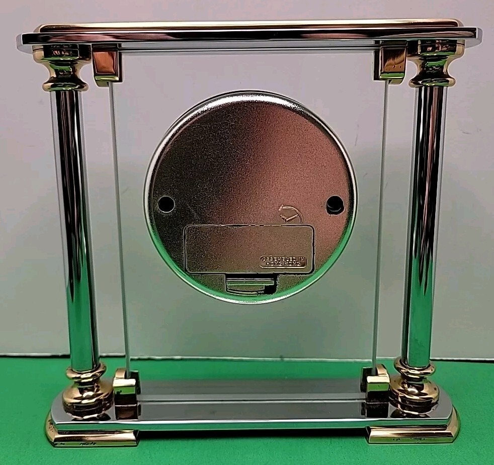 Danbury Clock Co. Solid Brass & Chrome Mantel Clock - 6.75" x 7.25"