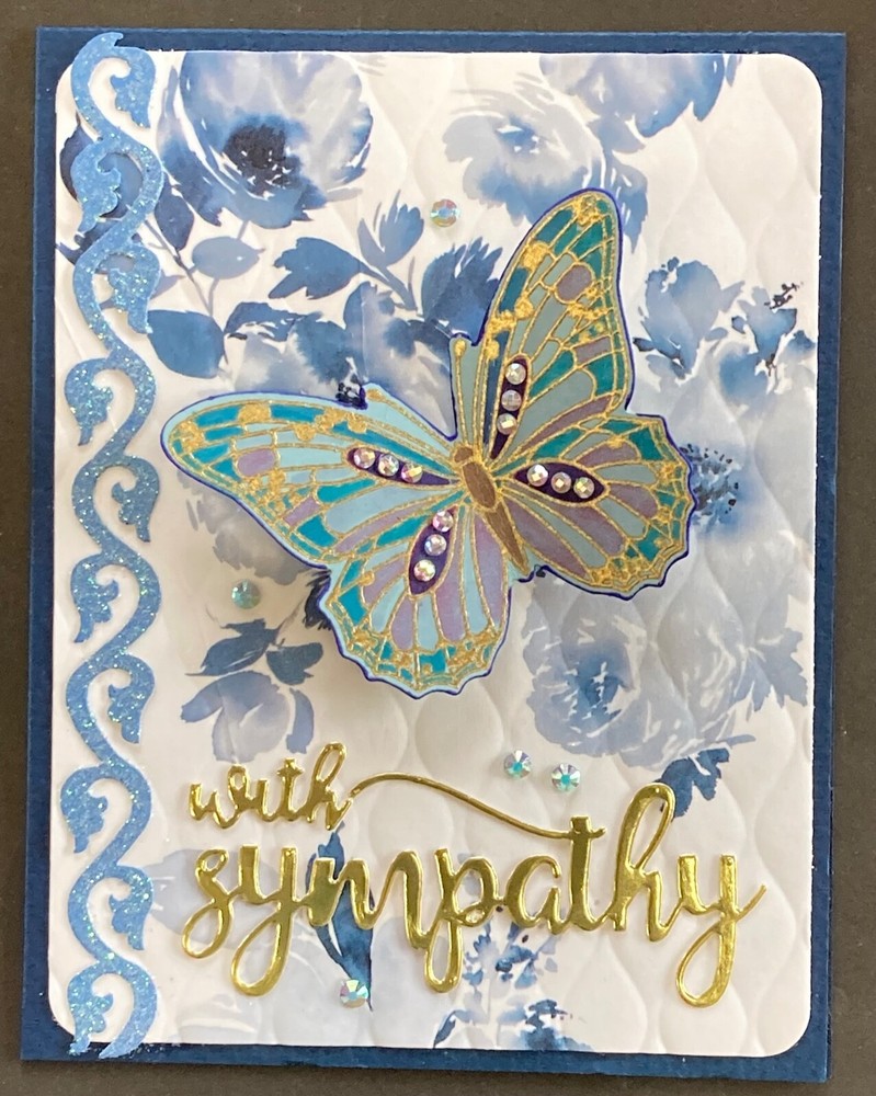 SYMPATHY - Butterfly - HANDMADE CARD - BY DEE