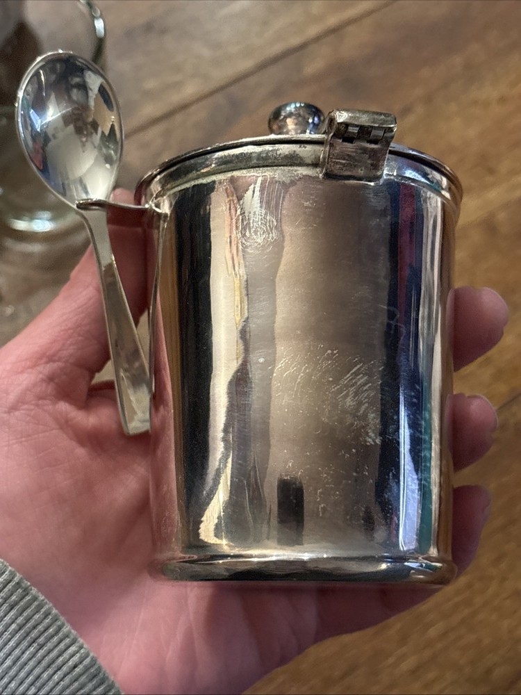 Restoration Hardware Hampton Silver Plate Lidded Jam Pot Complete