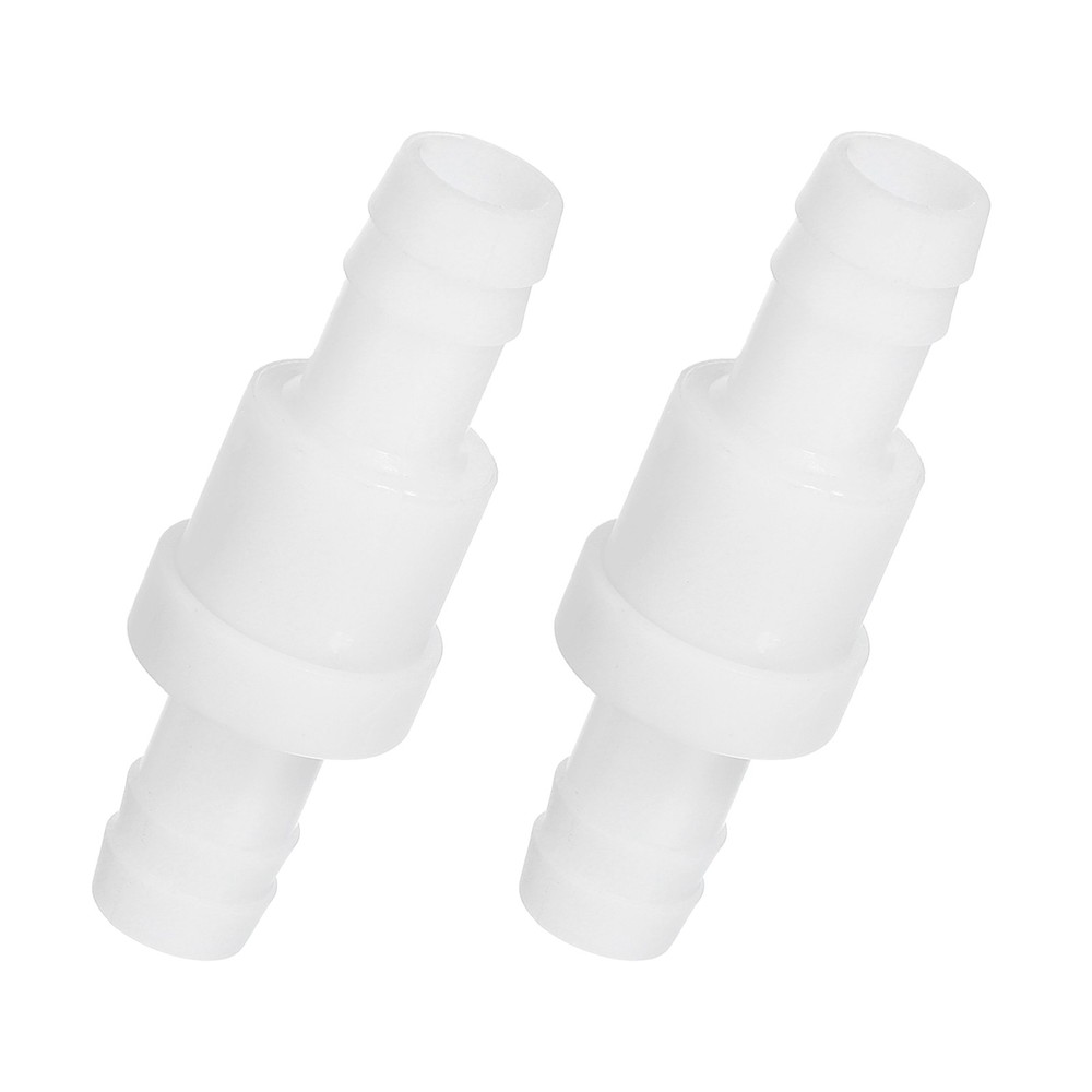 2 Pcs 1/2" Plastic One Way Inline Check Valve Barb Hose Non-Return White