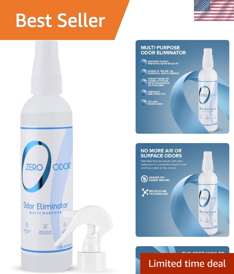 8oz Powerful Odor Eliminator Spray – Biodegradable, for Kitchen, Bathroom & More