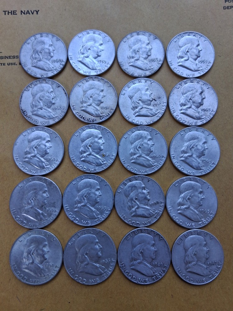 Franklin Half Dollar Roll - 20 Franklin Halves