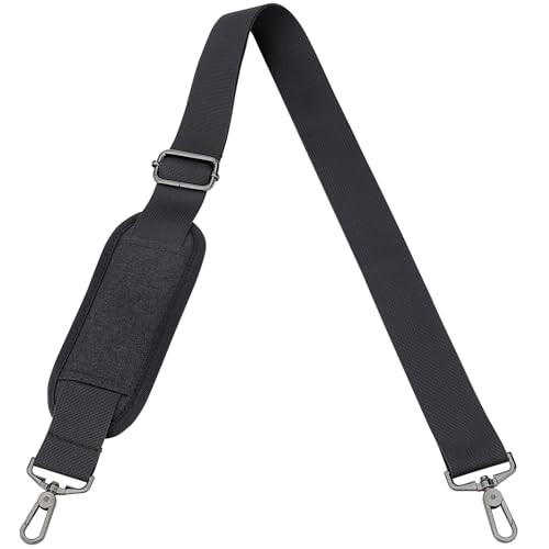 RAINYEAR 59 Inch Shoulder Strap, Adjustable Soft Padded Replacement Black