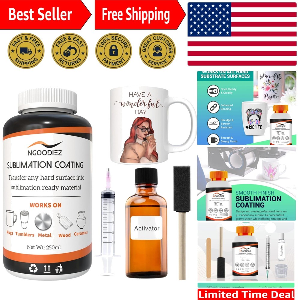 All-in-One Sublimation Coating Kit - 250ml for Personalizing Any Hard Surface