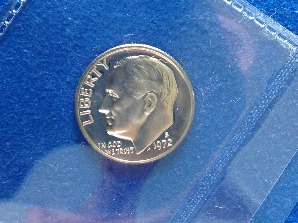 1972 S Gem Proof DCAM Roosevelt Dime - CN-Clad