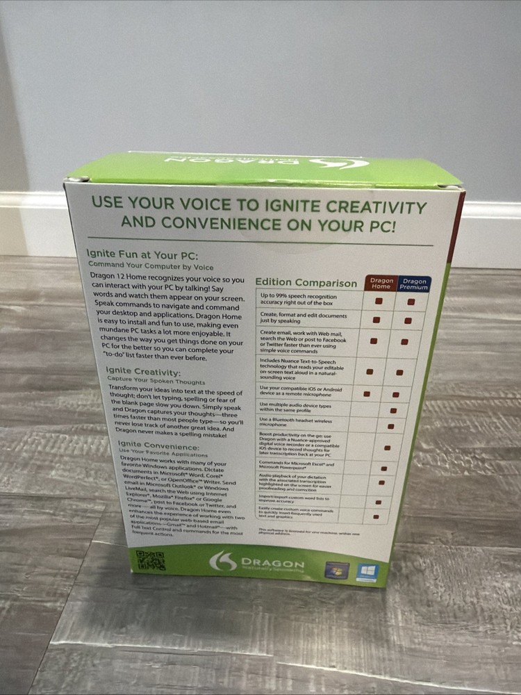 Dragon Naturally Speaking NewHome Edition Speech Recognition Version 12