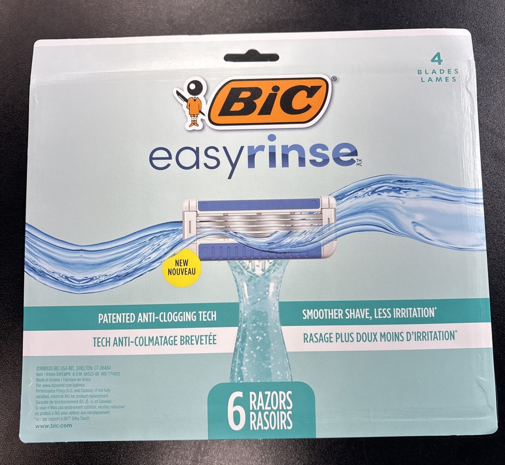 BIC Easy Rinse Razors 6 Pack  (4 Blades)
