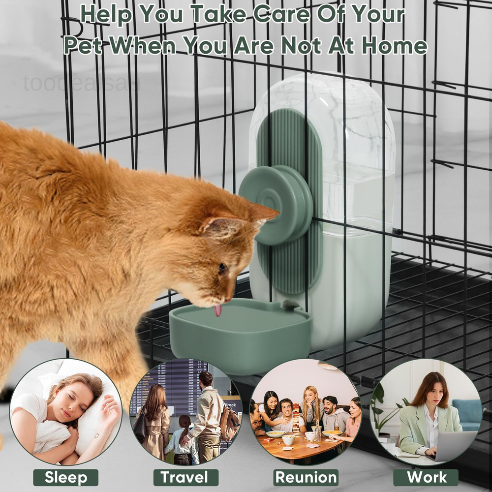 28oz Hanging Automatic Water Dispenser，Rabbit Green