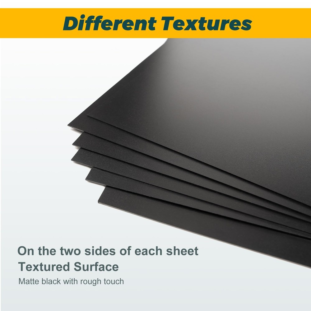 4 Pack Black Plastic Sheets 8x12x0.04 in Flexible High in,