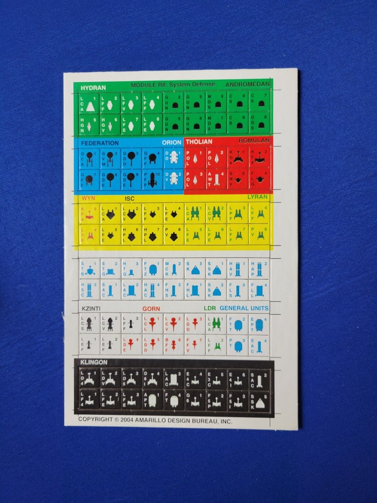 Module R8 Counter Sheet (Unpunched) - Star Fleet Battles