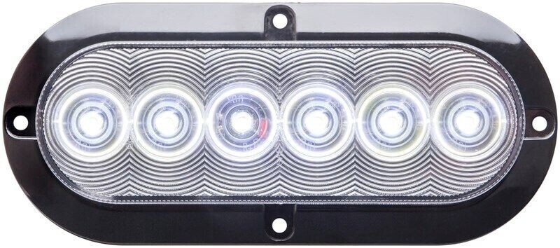 BUL12CSB Fleet Count 6" Clear Oval Sealed DOT LED Back-Up Light, White Optronics